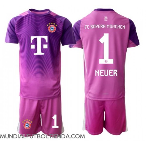 Camiseta Bayern Munich Manuel Neuer #1 Portero Tercera Equipación Replica 2025-26 para niños mangas cortas (+ Pantalones cortos)